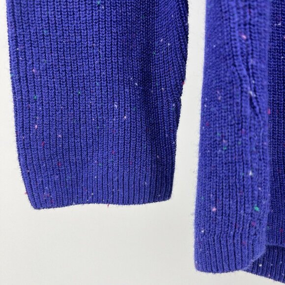 TALBOTS Sweater M Purple Confetti Knit Textured Round Neck Pullover Size Medium‎ - Picture 8 of 11